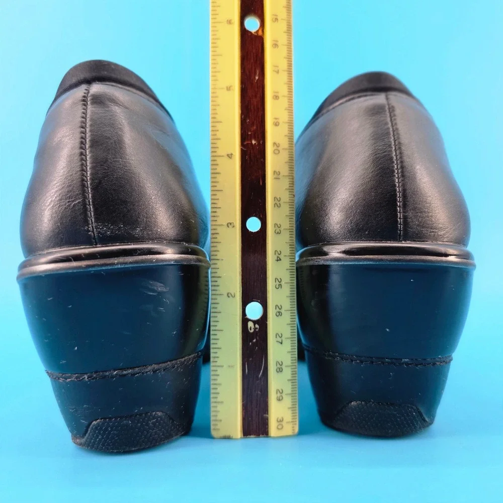 JBU by Jambu Sedona Black Vegan Leather Textile Wedge Loafers JB17SDN01 8M